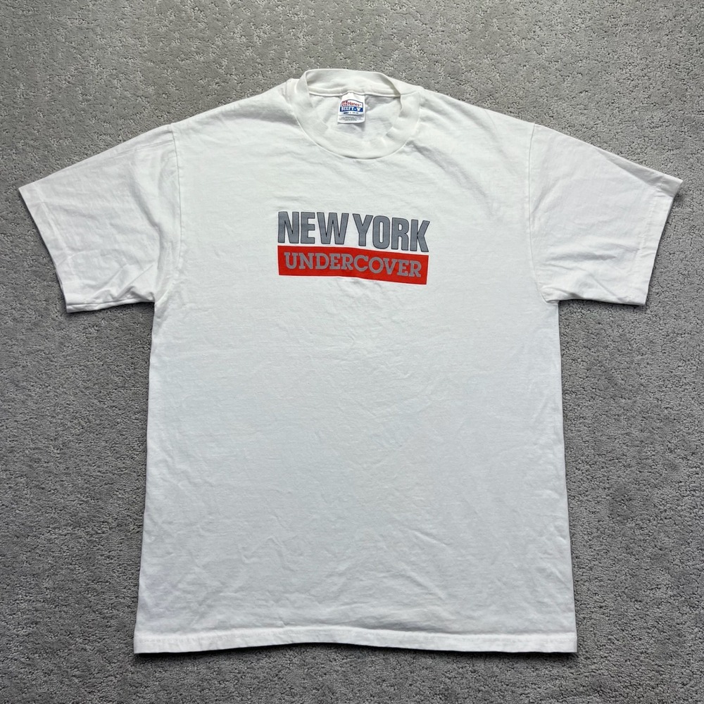 VINTAGE New York Undercover T-Shirt Size Large White Hanes Beefy T TV Show Promo